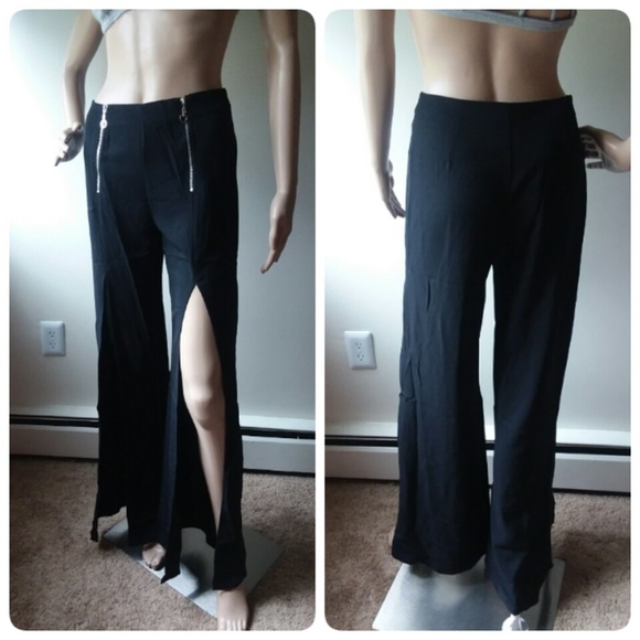 🔥HP!🔥🍁 BLACK FRONT SLIT PANTS!🍁 - Picture 6 of 7